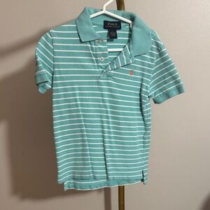 Polo by Ralph Lauren Kids Striped Polo Shirt - Teal and White